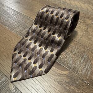 Valeriano Collection Men's Neck Tie 100% Silk Brown Damaged Halloween Zombie